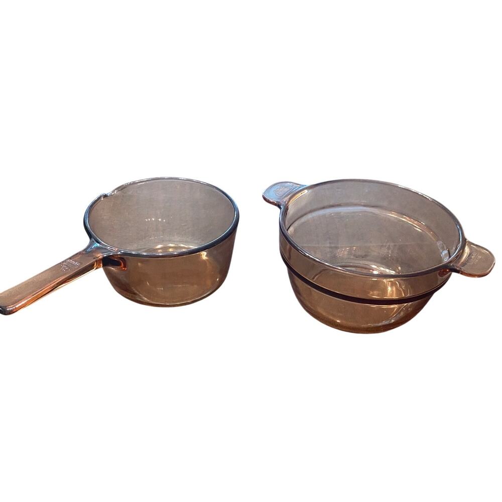 Vintage‎ Visions Corning Amber Glass 1L Saucepan & Casserole Bowl V-20-B USA